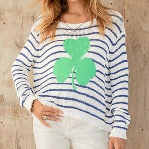Wooden Ships - Shamrock Striped Crew Sweater